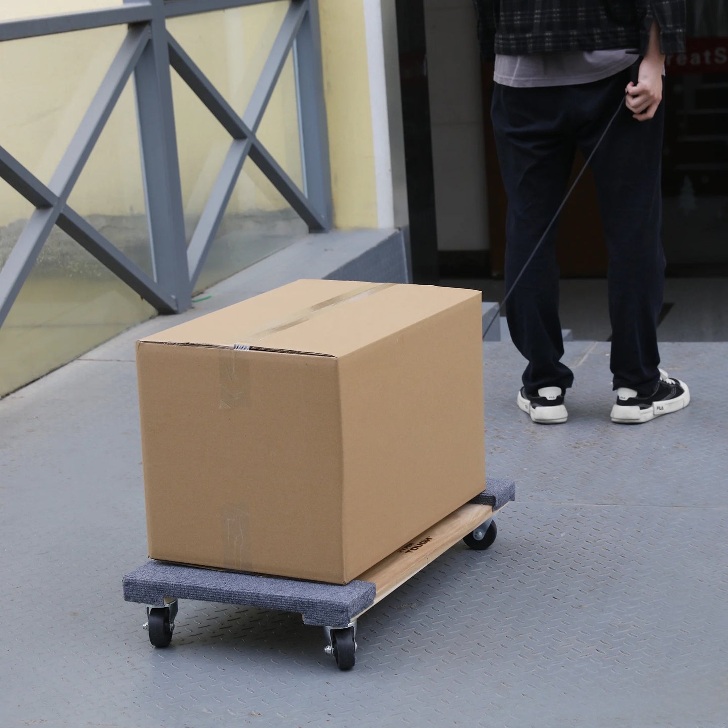 30-Inch Wooden Moving Dolly, 660-Lb Capacity, Dollies, 4 Caster Wheels