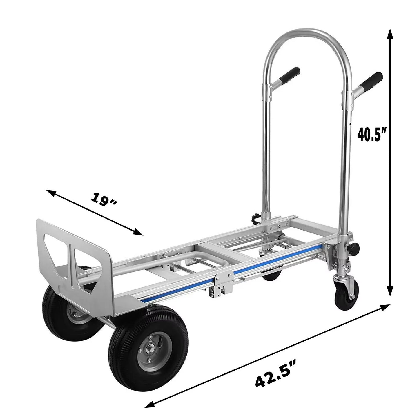 ROOMARK Hand Truck Dolly 3 in 1 Convertible Moving Cart 1000 Lb Capacity with Telescopic Frame Non-Slip Wheels for Easy Delivery
