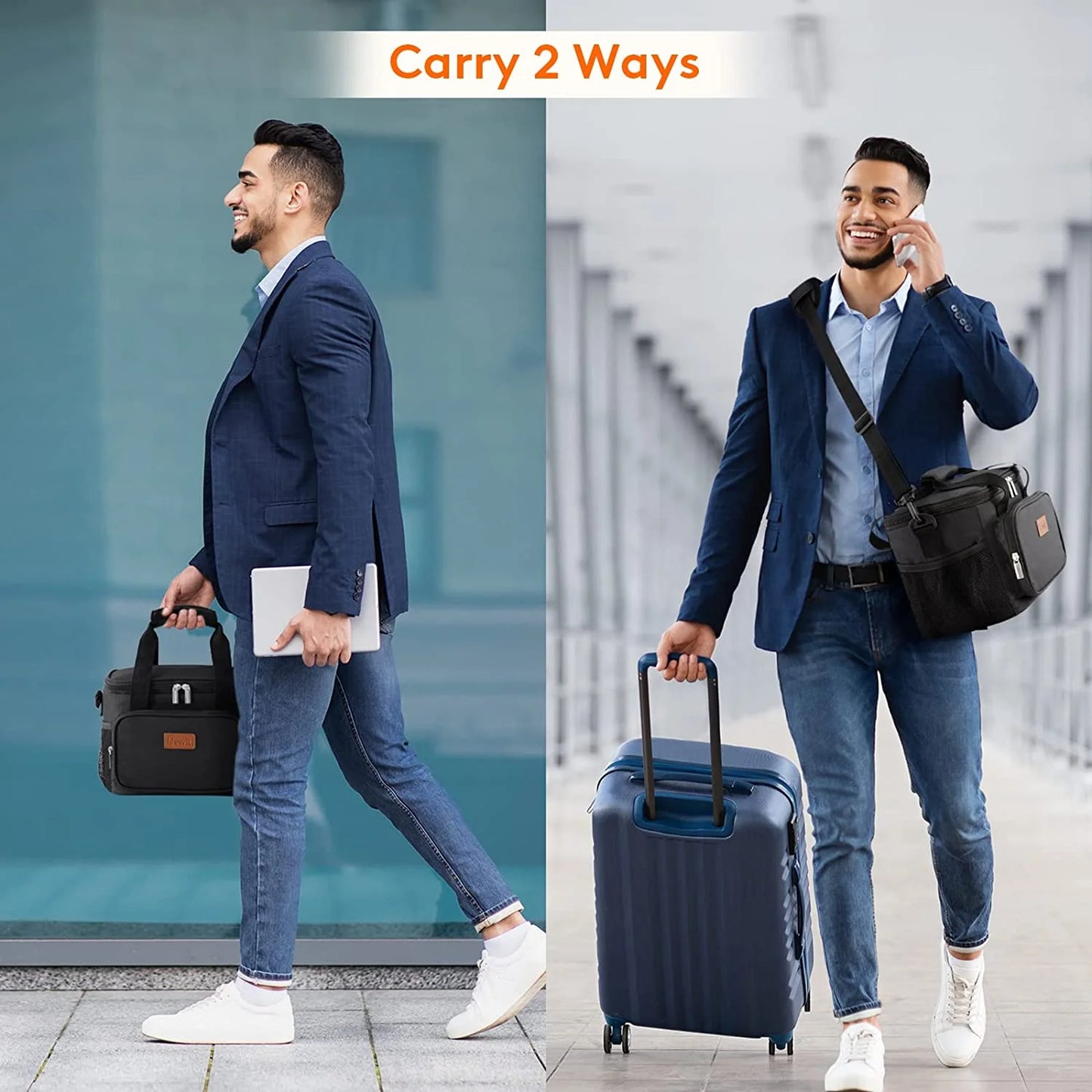 Large Soft Cooler Lunch Bag, Insulated Lunch Box, Cooling Tote for Adult, Men, Women, Picnic, Hiking, Beach, Leakproof, Waterproof, Lightweight, 12-Can (8.5L) , Black