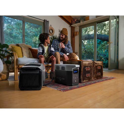 2400W Output/4800W Peak Push-Button Start Battery Generator DELTA 2 Max with 400W Solar Panel for Home Camping and Rvs