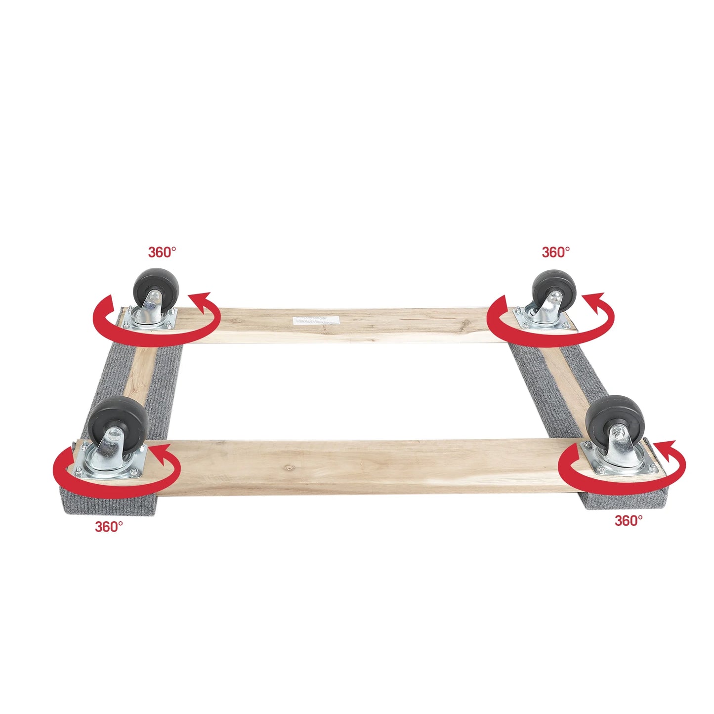 30-Inch Wooden Moving Dolly, 660-Lb Capacity, Dollies, 4 Caster Wheels