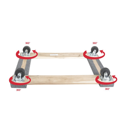 30-Inch Wooden Moving Dolly, 660-Lb Capacity, Dollies, 4 Caster Wheels